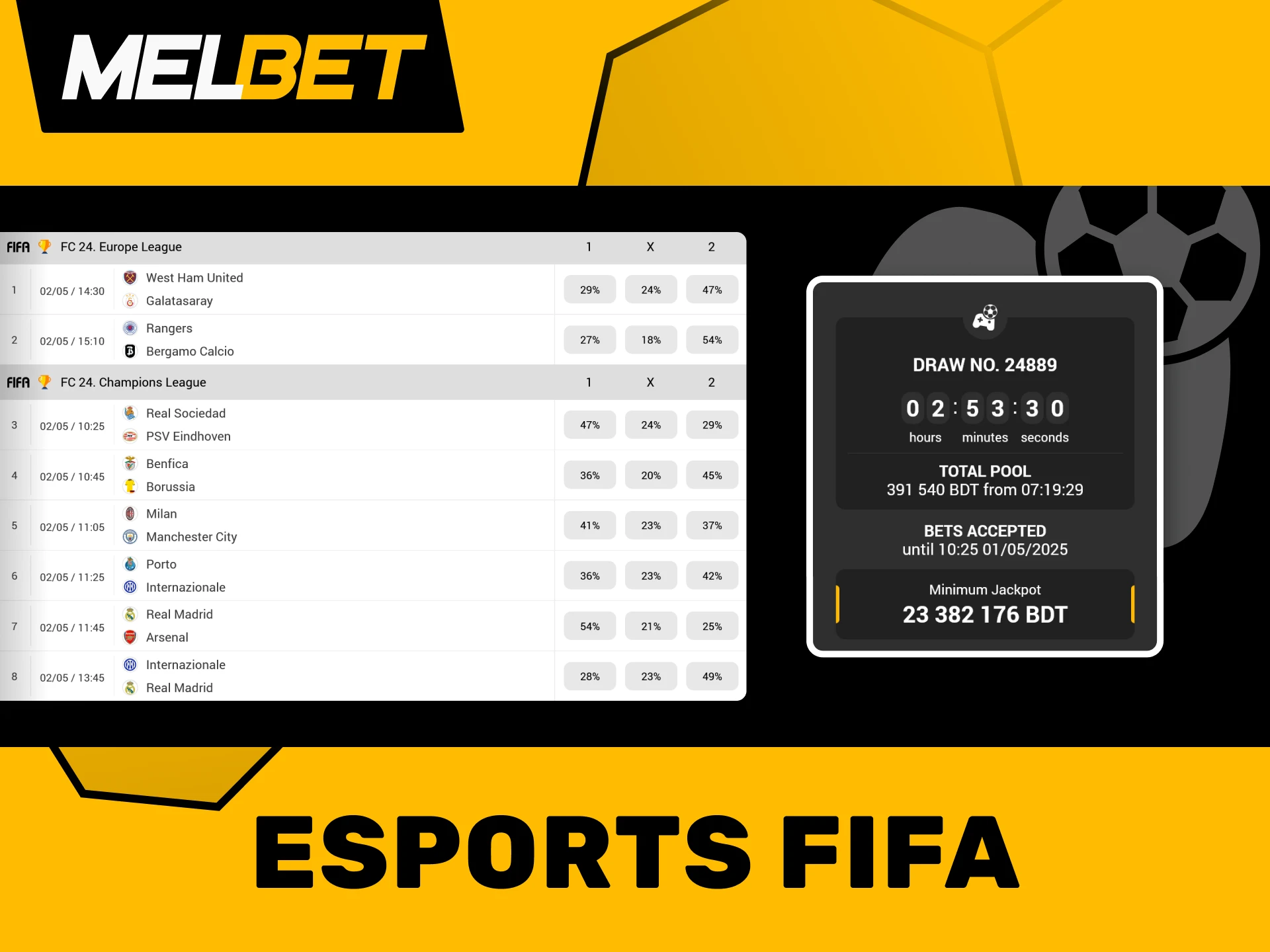 Try Melbet Toto and forecast FIFA match results for big wins.